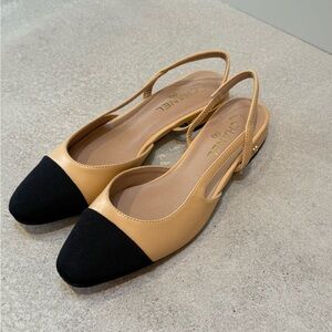 CC Beige and Black Women's Slingback Shoes 37